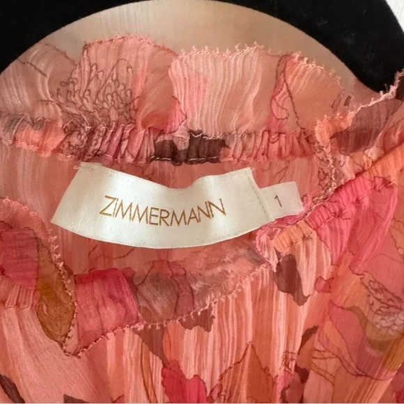 Zimmermann Pink Long Sleeve Mock Neck Dress - Picture 4 of 4